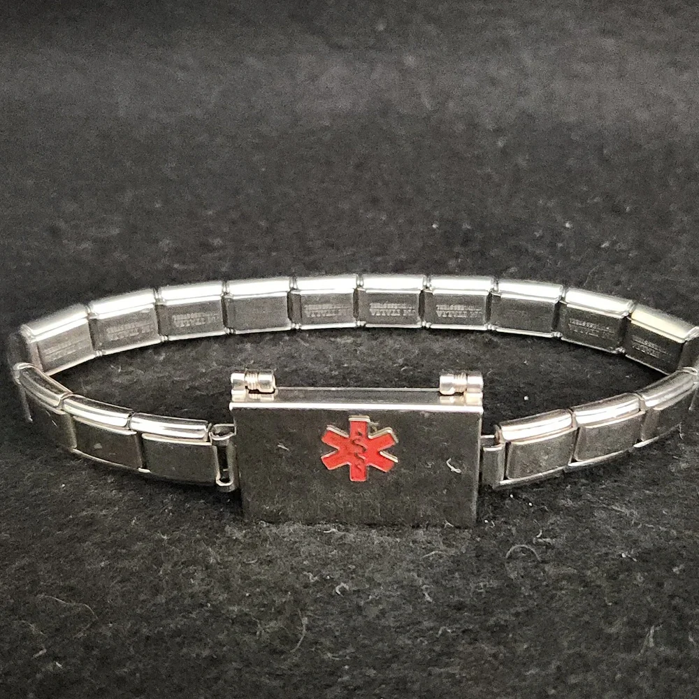 Silver Medical Alert Bracelet Expandable
